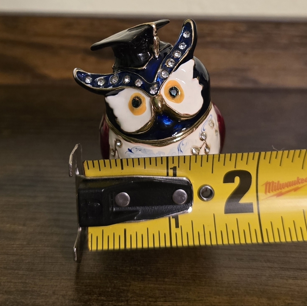 Tchotchke Charming Owl Figurine with Black Graduation Cap NWT - Picture 8 of 11